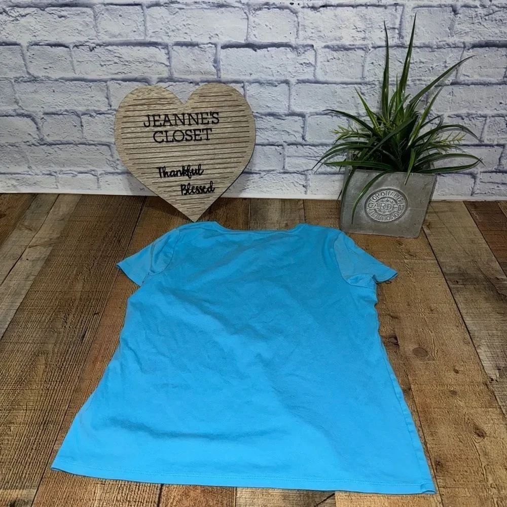 💜 Talbots blue stretch weekend tee - Picture 3 of 8